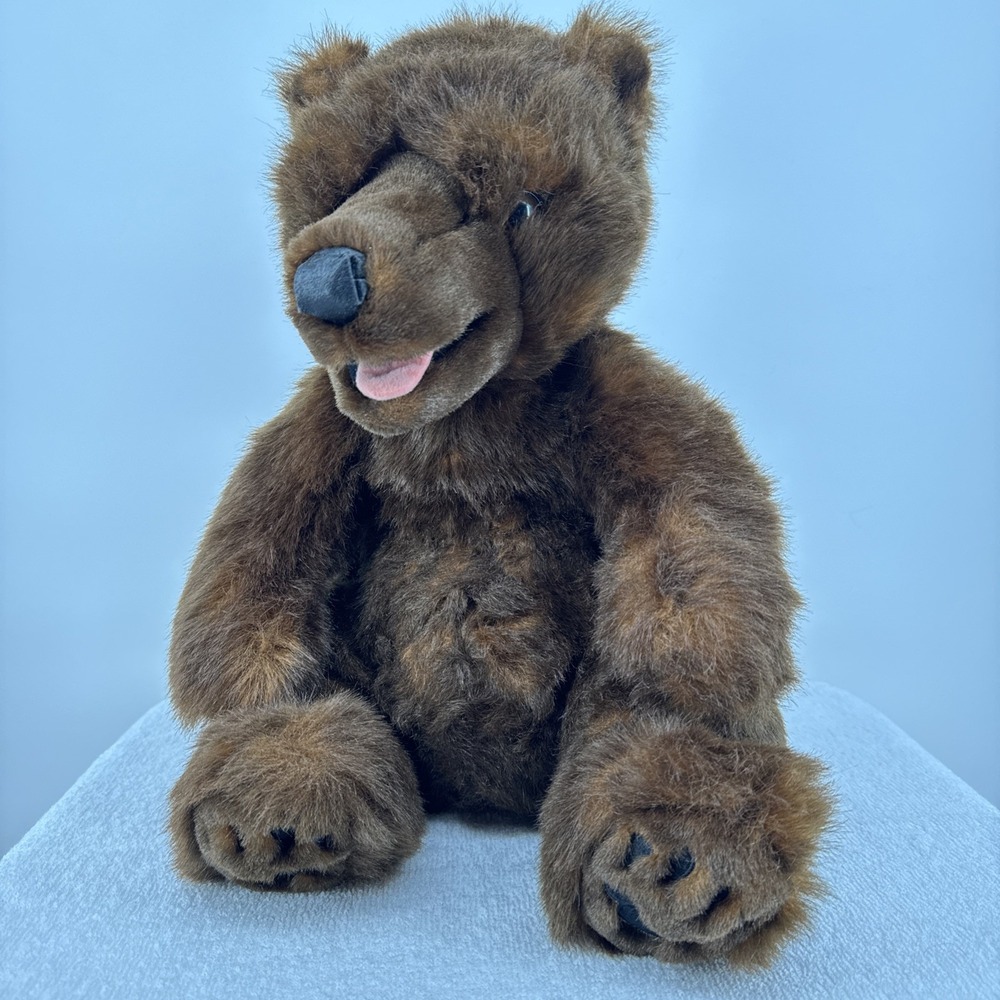Disney Parks 20"‎ Plush Brown Bear Puppet W/ Hidden Mickey Feet